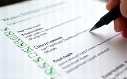 Document with checklist items and checkboxes